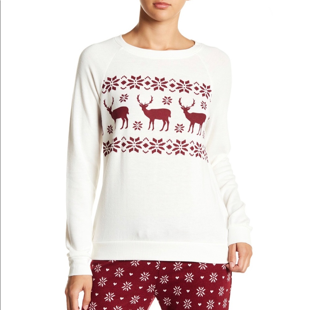 PJ Salvage Holiday Graphic Print Pajama Top